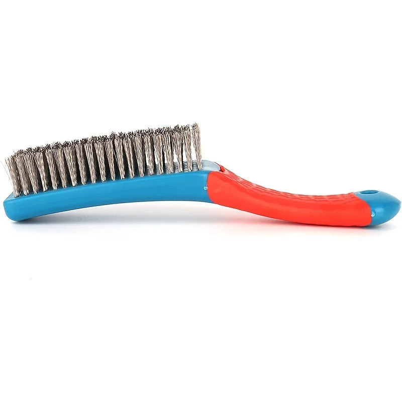 Brosse métallique METALGRIP en acier inoxydable | Extra robuste avec poignée ergonomique | Pour rouille, saleté et résidus de soudure