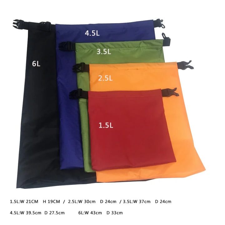 Set de Sacs Étanches Sealon | Imperméable & Résistant au Sable | Ensemble de 5 (1,5L–6L) | Pour Voyage, Plage & Activités de Plein Air