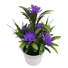 DekoBlüte Lotus | Fleur artificielle avec feuilles & pot de fleurs | 18 cm | Toujours frais