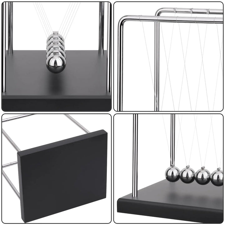 1 PC Pendule Kinetico Newton | Boules d'équilibre | Mouvement infini | Acier & Bois Boules d'Acier d'Équilibre Mouvement Perpétuel Boule de Collision Enseignement Scolaire, Physique Science Pendule Décoration d'Intérieur