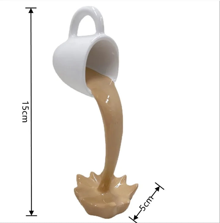 Sculpture de tasses à café flottantes | Effet de versement magique | Décoration créative pour la table et la cuisine