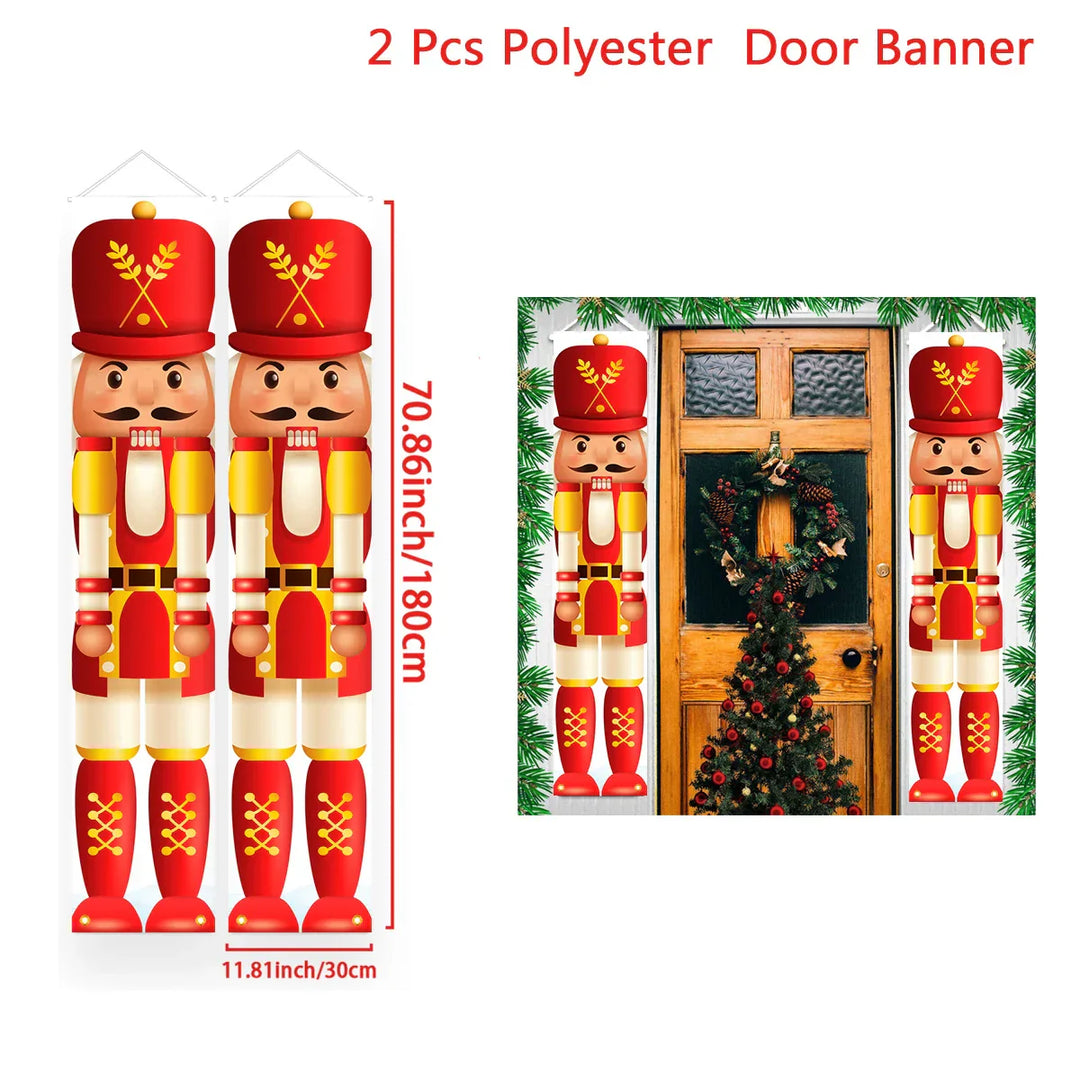 Bannière de porte de Noël | Écriture Joyeux Noël | Décoration suspendue pour la maison | Décoration de porte festive 2025/2026