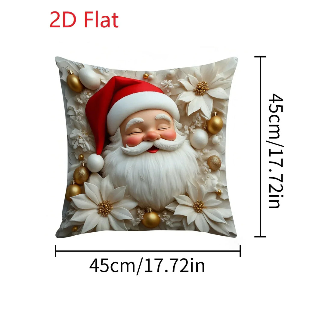 Nordzauber | Housse de coussin de Noël | Blanc avec motif « Happy 2026 » | 45 × 45 cm | Décoration festive pour canapé, lit & voiture
