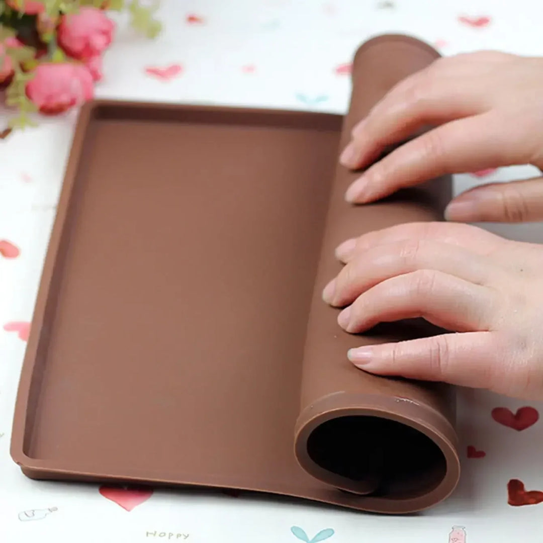 RollFlex™ Tapis de cuisson en silicone | Multifonctionnel & Résistant à la chaleur | Pour rouleaux de biscuit, Swiss Roll, fondant & plus