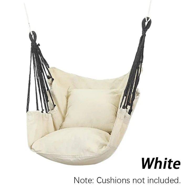 HÄNGELUX Fauteuil suspendu | Capacité de charge de 250 kg | Pour balcon, jardin & salon | Mélange de coton doux – Blanc/Gris/Noir