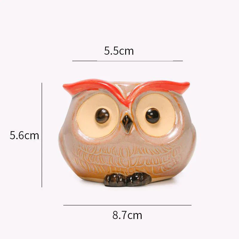 Owlivia | Pot de fleurs en céramique Hibou | Pour succulentes et cactus | Décoration & idée cadeau