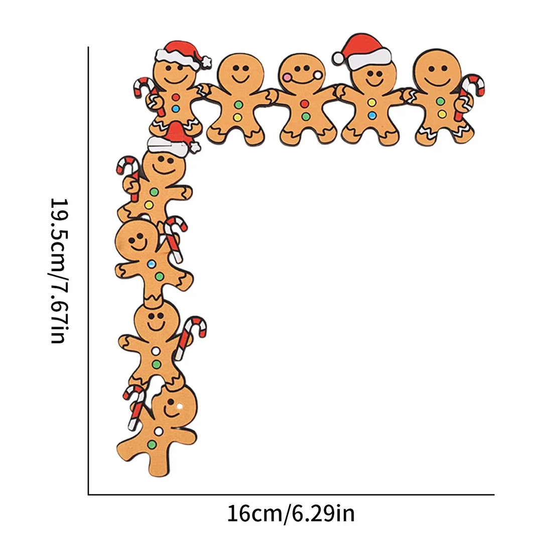 SweetJoy Bonhomme en pain d'épice Décoration de porte | Avec bonnet de Noël & canne en sucre | Décoration de Noël pour cadres de porte & murs