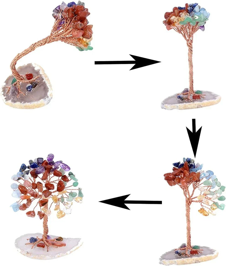 Arbre de Cristal Arbre de Vie | Décoration en Pierre Semi-Précieuse | Arbre de Chance & Feng Shui | 12 cm