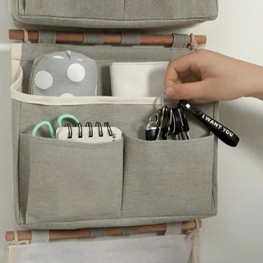 Stowilo Sac mural | Organisateur suspendu étanche | Coton-Lin | Pour sous-vêtements et petits objets