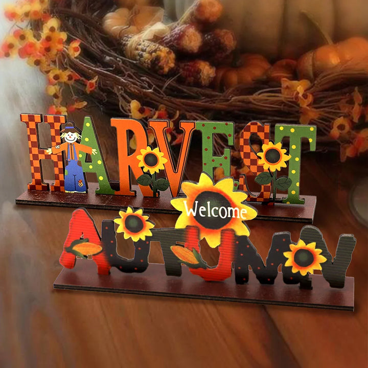 Décoration en bois AutumnCharm | Élément décoratif de Thanksgiving | Décoration d'intérieur et de table automnale