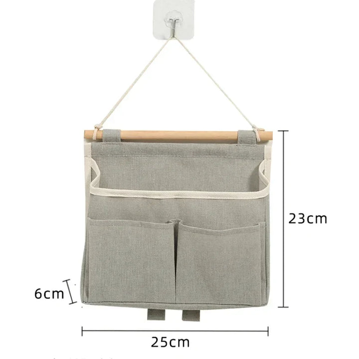 Stowella Sac de rangement mural en lin | Imperméable & gain de place | Organisateur suspendu pour sous-vêtements & petits objets – 23×6×25 cm