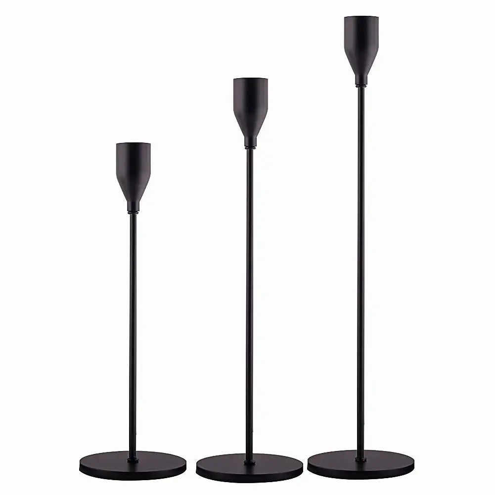 Ensemble de porte-bougies Luméa (3 pièces) | Design européen | Métal | 24–34 cm
