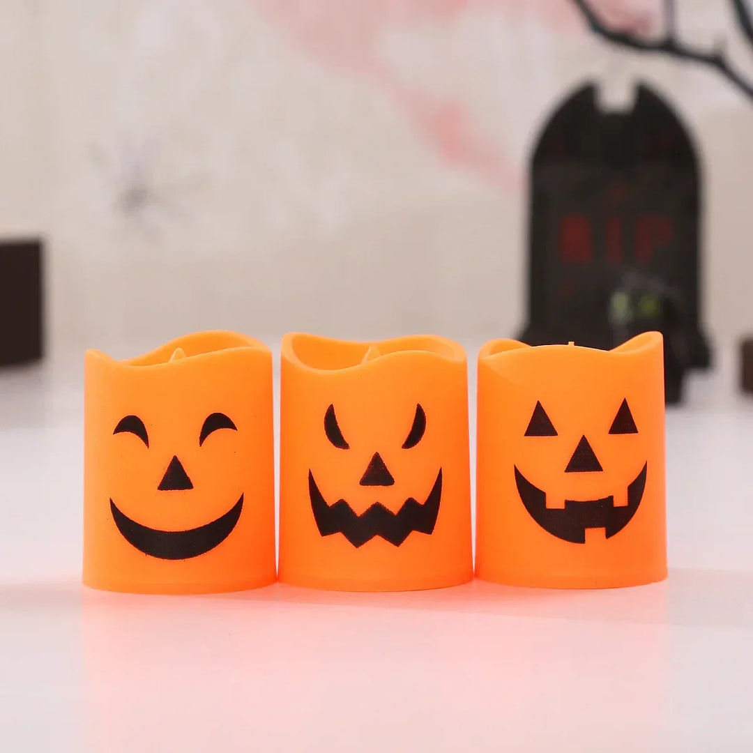 SpukLicht | Bougies LED en design fantôme | Set de 6 | Lumière jaune vacillante | Décor Halloween