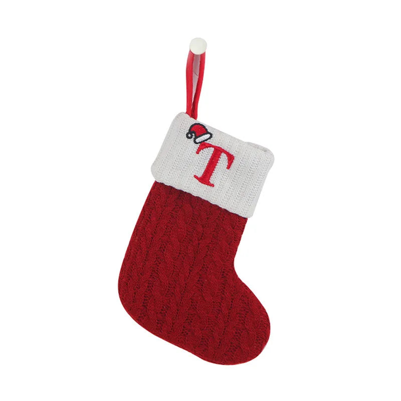 Chaussette de Noël SnowKnit | Tricotée avec un motif de flocons de neige | Décoration de Noël & idée cadeau | 25×15 cm