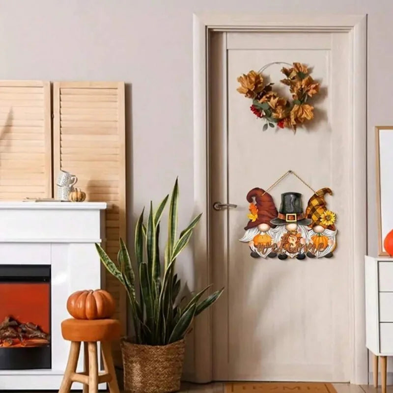 Panneau en bois SunnyFall | Décoration d'automne avec tournesols | Panneau suspendu 2D | Pour l'intérieur et l'extérieur