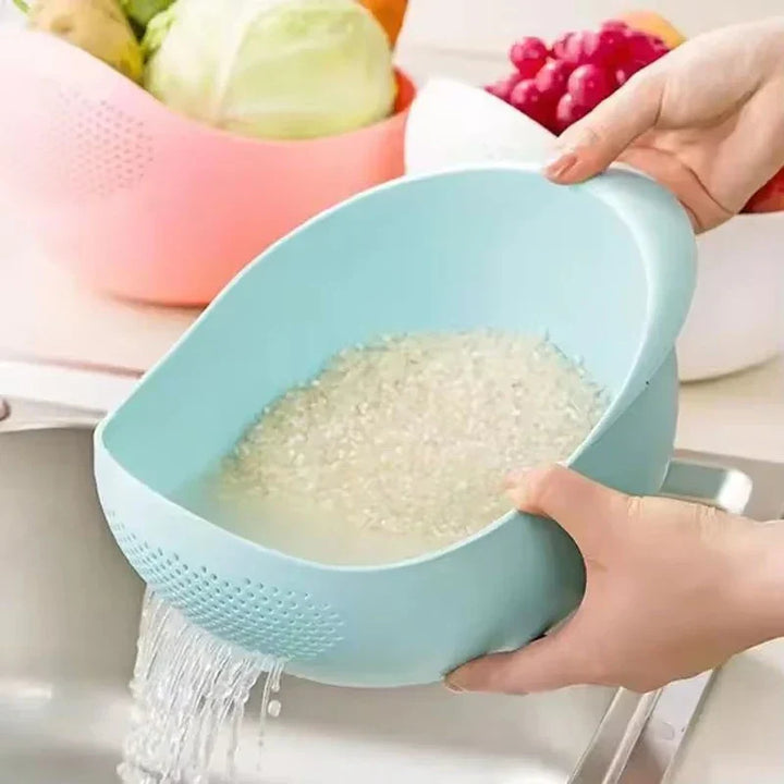 KlarSieb Passoire Multifonctionnelle | Passoire à Riz & Panier d'égouttage | Pour Fruits, Légumes & Riz | Design Ergonomique