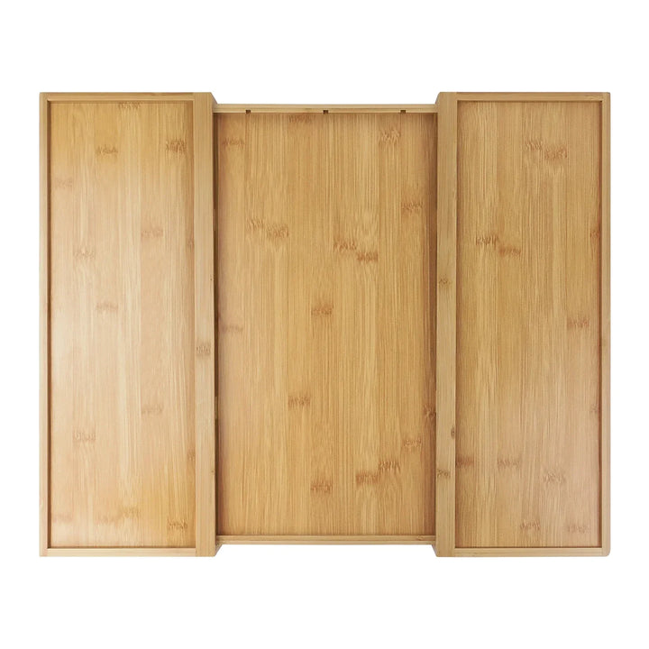 Bambusio Boîte à couverts en bambou | Extensible 32–52 cm | 6–8 compartiments | Organisateur de tiroir durable pour la cuisine, la salle de bain et le bureau