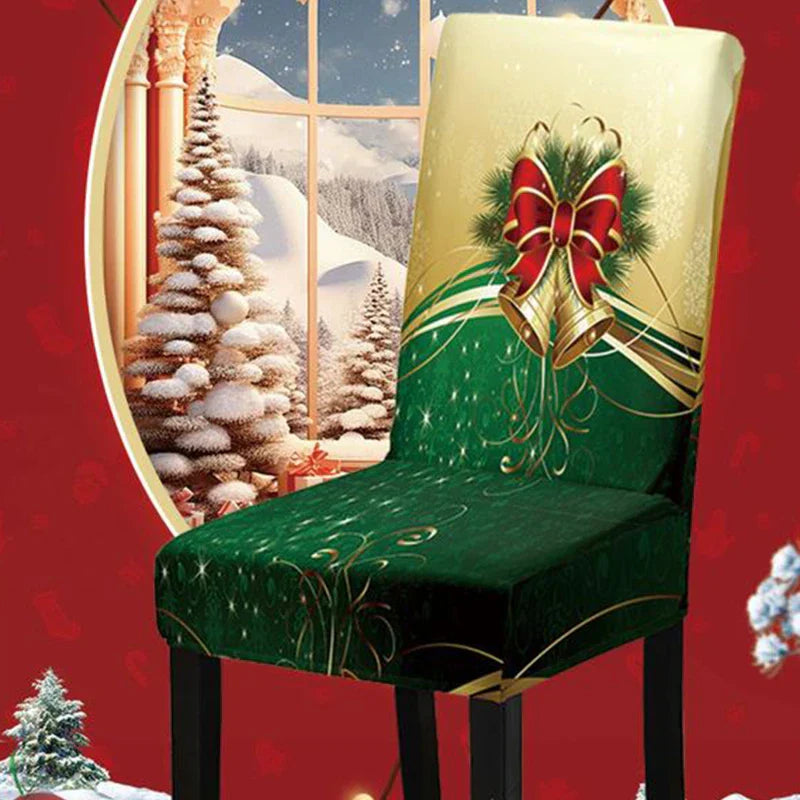 Housses de Chaise de Noël Festivella | Housses de Chaise Extensibles en Tissu Élastique | Lavables & Réutilisables | Pour Salle à Manger & Fêtes