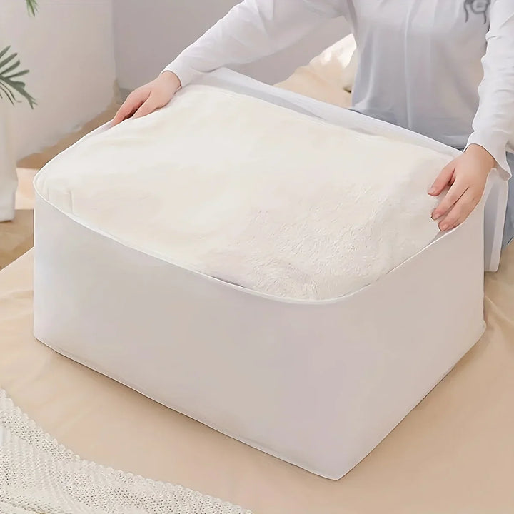 Sac de rangement Stowella | Avec couvercle zippé | Boîte à vêtements et linge de lit pliable | Protection contre la poussière et l'humidité