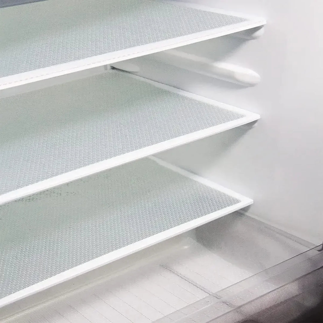 Set de 4 Tapis de Réfrigérateur FridgeGuard | Matériau EVA | Lavable, Résistant aux Moisissures & Anti-Huile | Pour Réfrigérateur, Tiroirs & Étagères