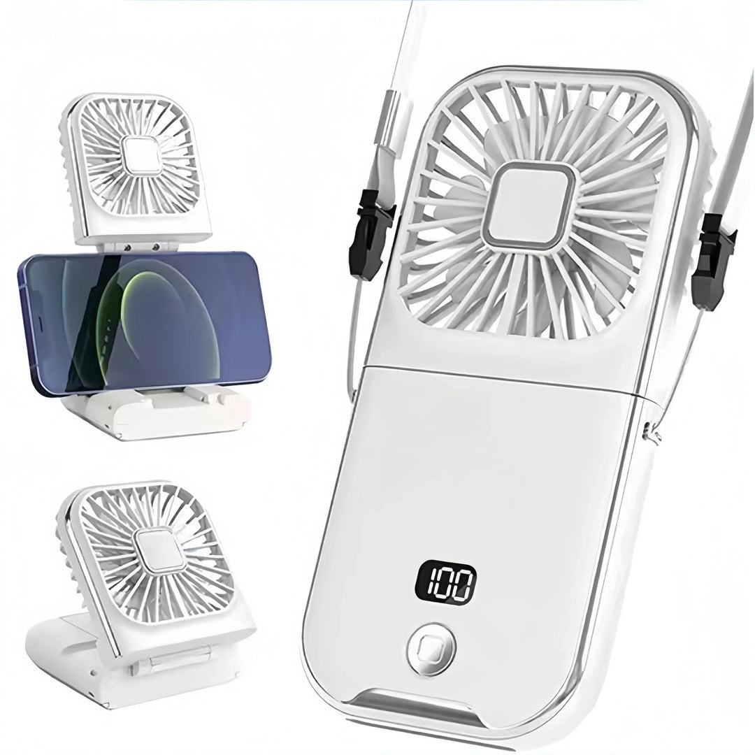Luftigo Ventilateur USB Portable | Affichage Numérique | Fonction de Rotation Inversée & Modes de Vent Multiples | Compact & Rechargeable