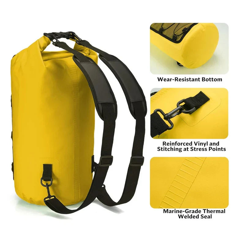Sac étanche AQUARIX Motion | 10/20/30 L | Rolltop & bandoulière | Pour kayak, plage & trekking
