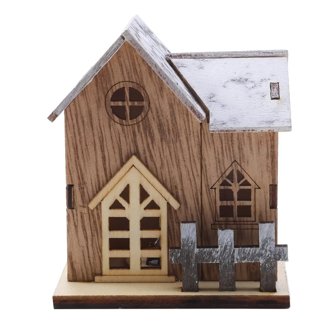 Maison en bois LED WinterLicht | Mini village de Noël | Décoration en bois lumineuse | 8×7×9,5 cm