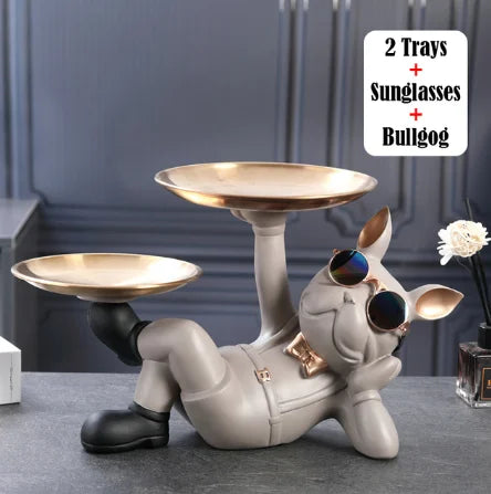 Figurine décorative Bulldog Bravetto UrbanBulldog | Sculpture de Bulldog cool en résine | 33×19,5×20 cm | Accessoire de maison & idée cadeau pour les amoureux des chiens