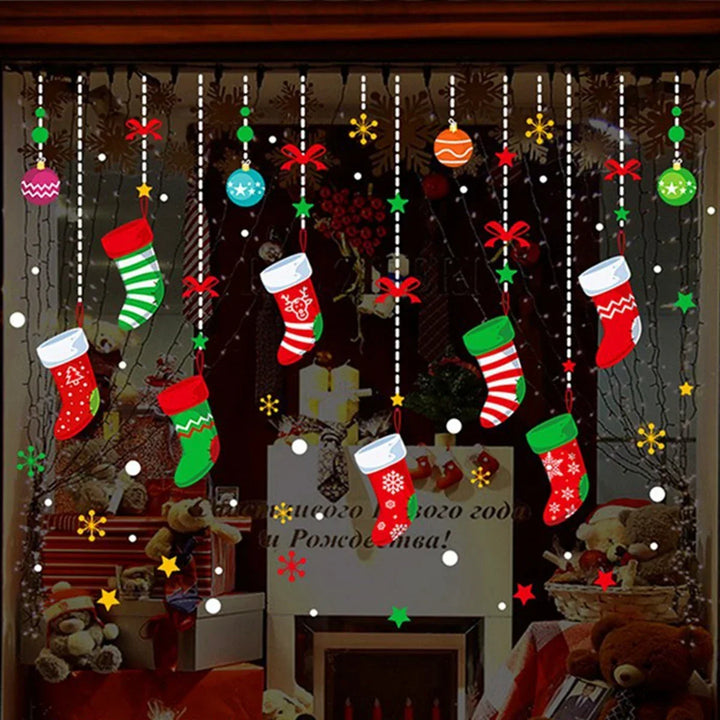 Autocollants de fenêtre de Noël Festivia | Décoration murale et de fenêtre « Joyeux Noël » | Autocollants de Noël amovibles pour la maison | Idées de décoration et de cadeau 2024–2025