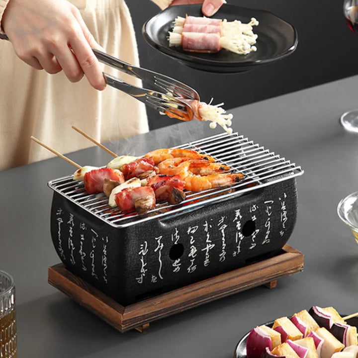 Koarento Gril à Charbon Portable | Gril de Table Coréen pour Extérieur & Intérieur | Réutilisable & Compact | Idéal pour BBQ & Camping