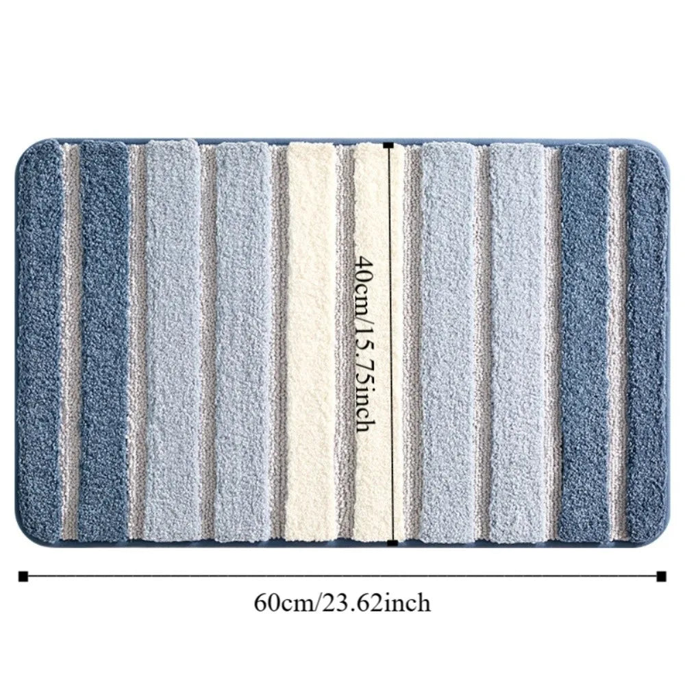 AquaLoom Tapis de Bain | Rayé | Doux & Antidérapant | 40 x 60 cm | Plusieurs Couleurs