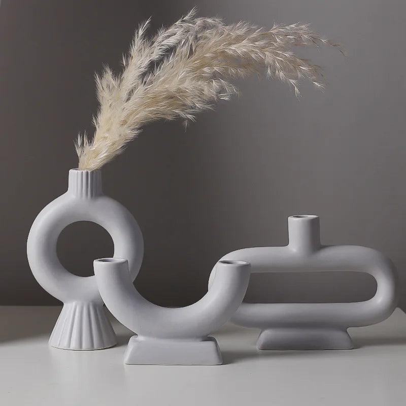 Bougeoir Moderne | Design Scandi | Fer & Verre | Polyvalent comme Vase