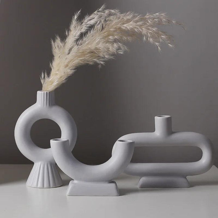Bougeoir Moderne | Design Scandi | Fer & Verre | Polyvalent comme Vase