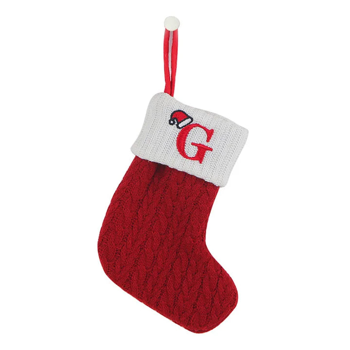 Chaussette de Noël SnowKnit | Tricotée avec un motif de flocons de neige | Décoration de Noël & idée cadeau | 25×15 cm