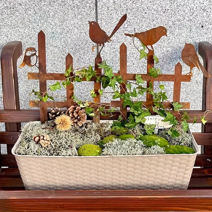 Rustivalo Métal-Jardin Oiseau | Élément de décoration de jardin rustique | Charmant & résistant aux intempéries | Idée cadeau pour les amoureux du jardin