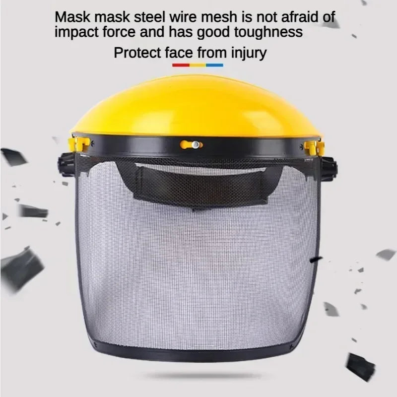 Casque de protection SafeCut | Protection en acier inoxydable pour le visage pour le jardin et la construction | Masque complet contre les éclaboussures et les chocs | 39×20 cm