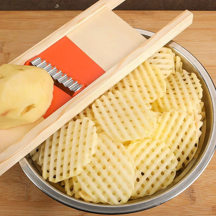 Gridello Coupe-Pommes de Terre | Appareil de Découpe en Acier Inoxydable | Pour Frites, Chips & Légumes | 34 cm de Longueur