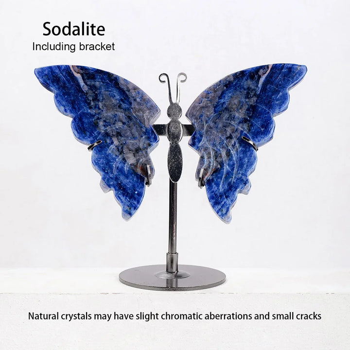 Papillon en cristal Amethera | Sculpté à la main en pierre naturelle | Ailes en améthyste | Décoration & cadeau