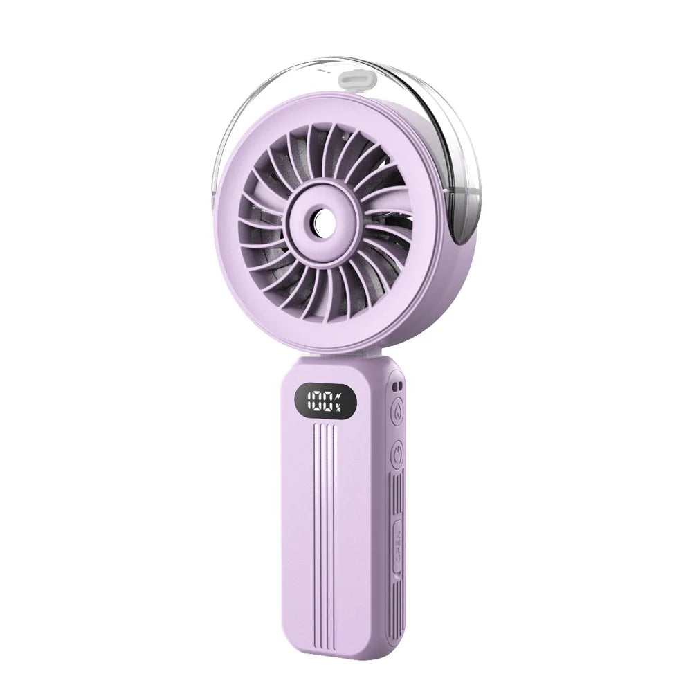 Mini-Ventilateur Breezora Pro | Pliable & Portable | Avec Fonction Spray & Chargement USB | Pour Main, Bureau & Collier