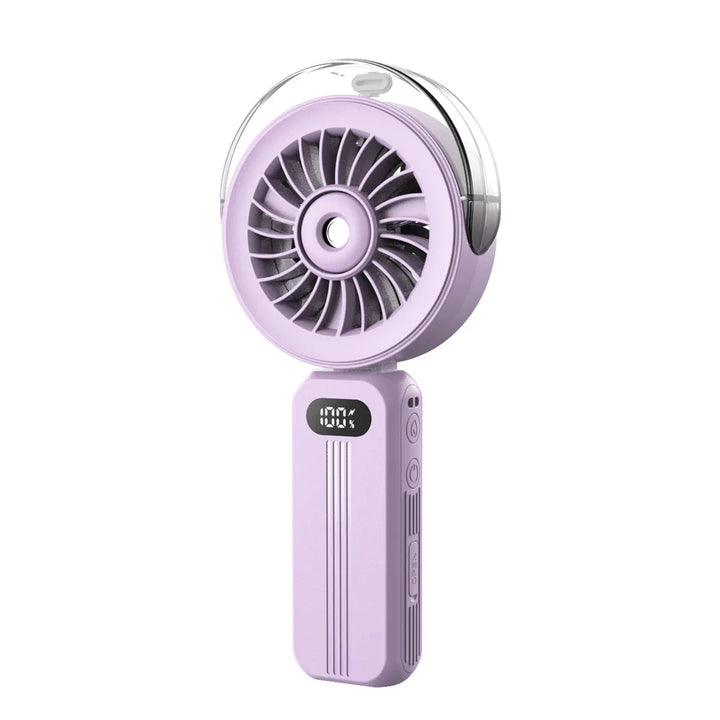 Mini-Ventilateur Breezora Pro | Pliable & Portable | Avec Fonction Spray & Chargement USB | Pour Main, Bureau & Collier