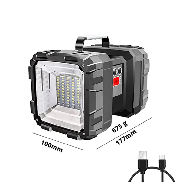 Projecteur LED à batterie DualonX Pro | 40 W | Lampe double avec 7 modes d'éclairage | Rechargeable et étanche IP64 | Fonction powerbank