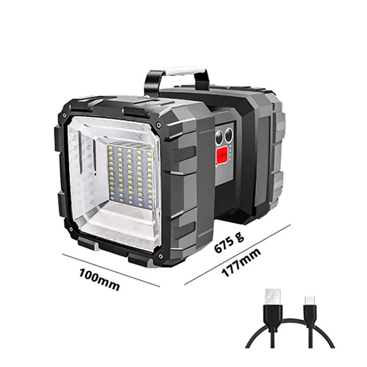 Projecteur LED à batterie DualonX Pro | 40 W | Lampe double avec 7 modes d'éclairage | Rechargeable et étanche IP64 | Fonction powerbank