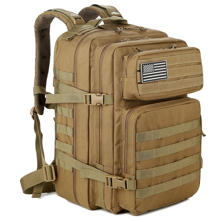 TACTICO45 45 L Sac à Dos d'Outdoor | Système Molle | Capacité de 3 Jours | Robuste & Multifonctionnel – Noir/Kaki/Olive
