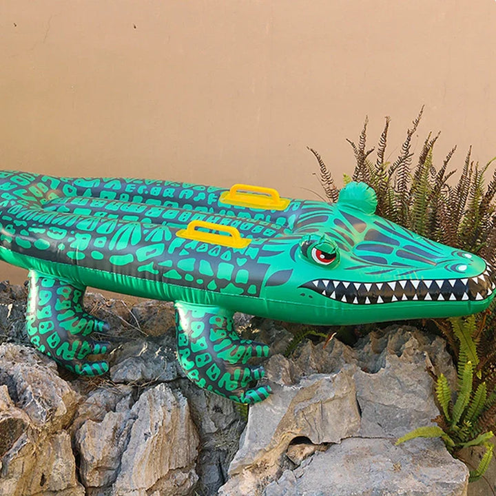 Floatoro Crocodile Gonflable pour Enfants et Adultes | Jouet de Natation pour Plage, Piscine & Fête d'Été | Matelas Aquatique en PVC Résistant