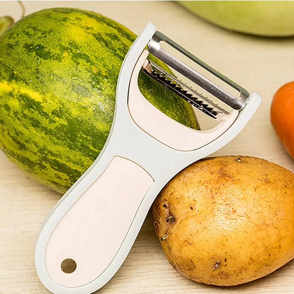 Éplucheur 2-en-1 Skandora PeelCut pour fruits et légumes | Éplucheur en acier inoxydable amovible au style nordique | 14 × 7 cm / 12 × 5,5 cm