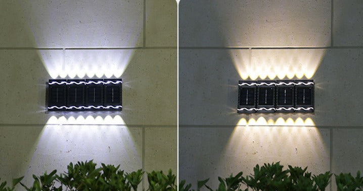 Lampe solaire extérieure SOLVARA | IP65 résistant aux intempéries | Capteur crépusculaire automatique | 12x6,5 cm | Blanc chaud ou blanc froid
