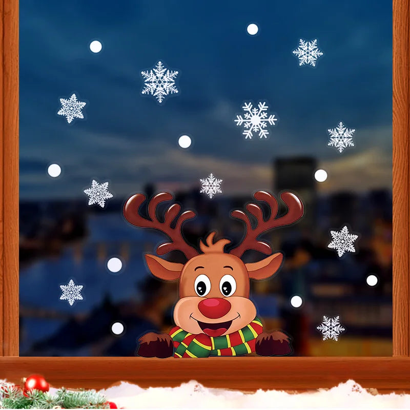 Glimoria | Autocollants de fenêtre de Noël 2025 | Père Noël & Sapin de Noël | Autocollants de fenêtre amovibles pour verre & murs | Décoration festive pour Noël & Nouvel An