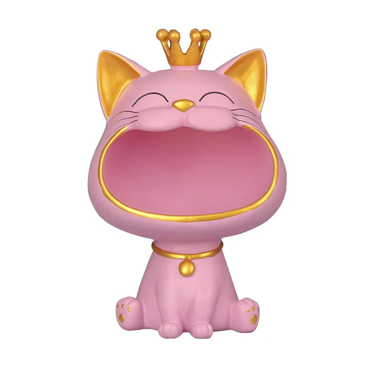 Figurine Dekofigur Nekomo CatCatch | Figurine Lucky-Cat moderne avec coupelle de rangement | 18,5×16,5×27 cm | Accessoire de décoration & idée cadeau