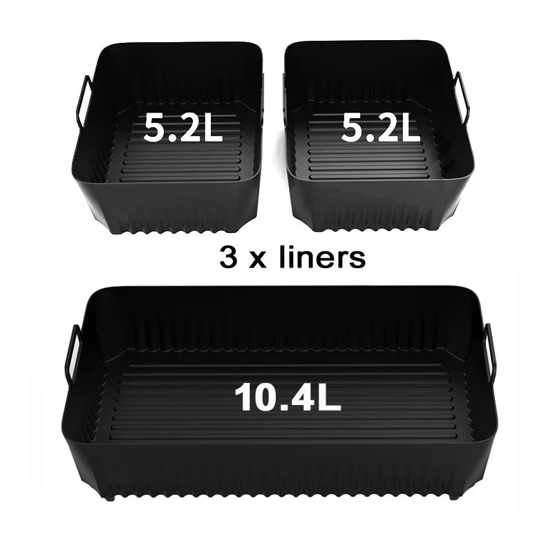 CrispyMate Insert en silicone | Pour friteuse à air chaud Ninja AF500UK | Réutilisable & Antiadhésif | 5,2 L & 10,4 L