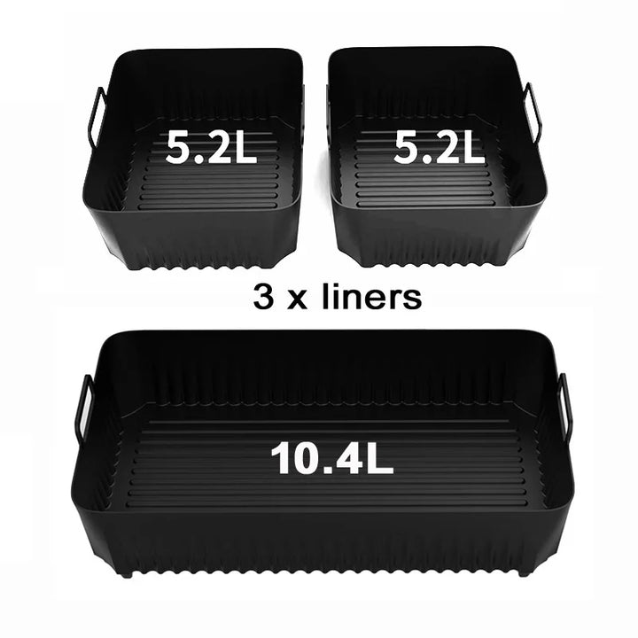 CrispyMate Insert en silicone | Pour friteuse à air chaud Ninja AF500UK | Réutilisable & Antiadhésif | 5,2 L & 10,4 L